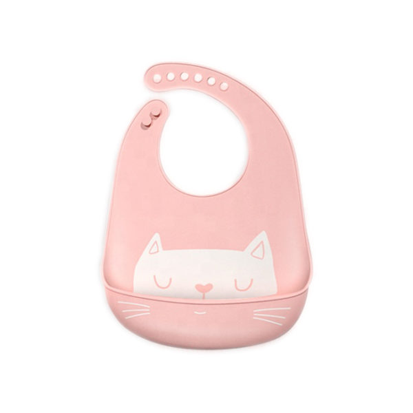 Roze silicone slabbetje met opvangbakje
